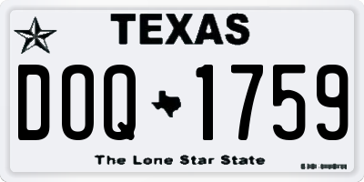 TX license plate DOQ1759