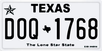 TX license plate DOQ1768