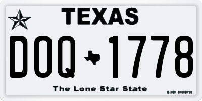 TX license plate DOQ1778
