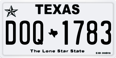 TX license plate DOQ1783