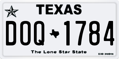 TX license plate DOQ1784
