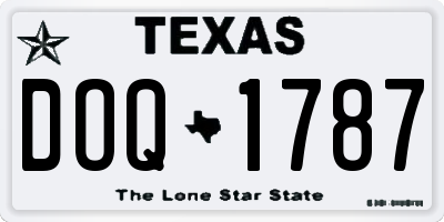 TX license plate DOQ1787