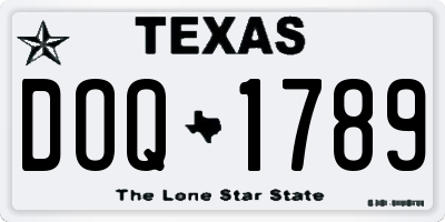 TX license plate DOQ1789