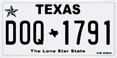 TX license plate DOQ1791