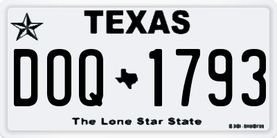 TX license plate DOQ1793
