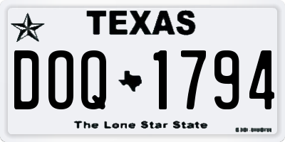 TX license plate DOQ1794