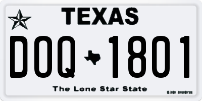 TX license plate DOQ1801