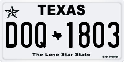 TX license plate DOQ1803