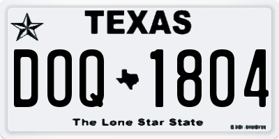 TX license plate DOQ1804