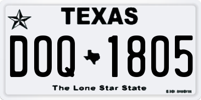 TX license plate DOQ1805