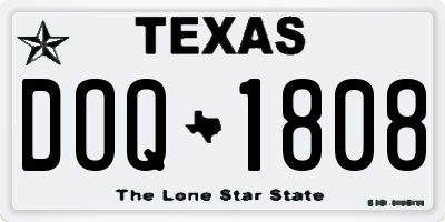 TX license plate DOQ1808