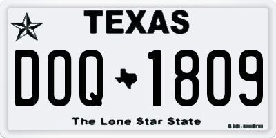 TX license plate DOQ1809