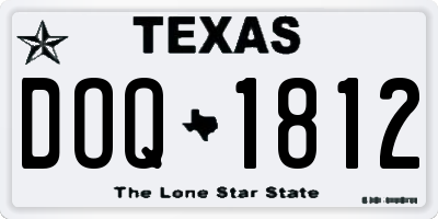TX license plate DOQ1812