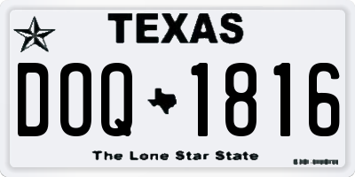 TX license plate DOQ1816