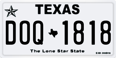 TX license plate DOQ1818