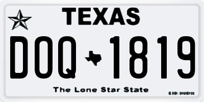 TX license plate DOQ1819