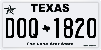 TX license plate DOQ1820