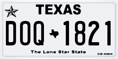 TX license plate DOQ1821