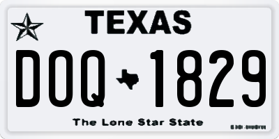 TX license plate DOQ1829