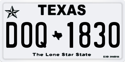 TX license plate DOQ1830