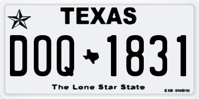 TX license plate DOQ1831