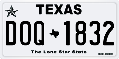 TX license plate DOQ1832