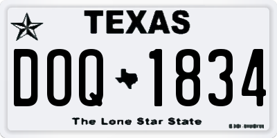TX license plate DOQ1834