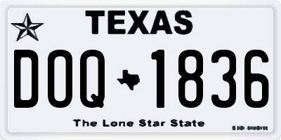 TX license plate DOQ1836