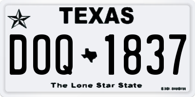 TX license plate DOQ1837