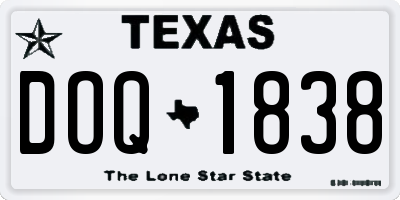 TX license plate DOQ1838