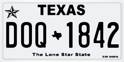 TX license plate DOQ1842