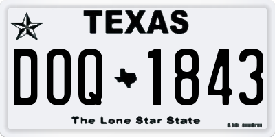 TX license plate DOQ1843