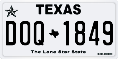 TX license plate DOQ1849