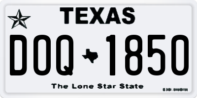TX license plate DOQ1850
