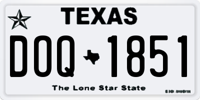TX license plate DOQ1851