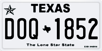 TX license plate DOQ1852