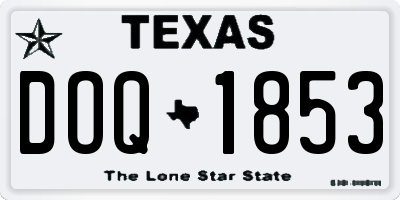 TX license plate DOQ1853
