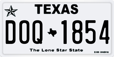 TX license plate DOQ1854