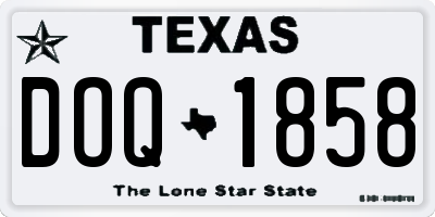 TX license plate DOQ1858