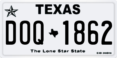 TX license plate DOQ1862
