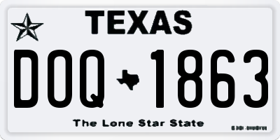 TX license plate DOQ1863