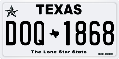 TX license plate DOQ1868