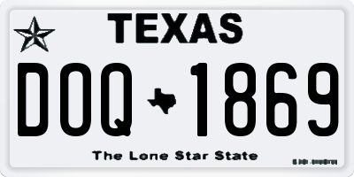 TX license plate DOQ1869