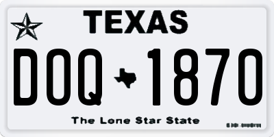 TX license plate DOQ1870