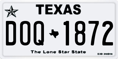 TX license plate DOQ1872