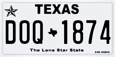 TX license plate DOQ1874