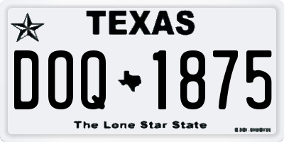 TX license plate DOQ1875