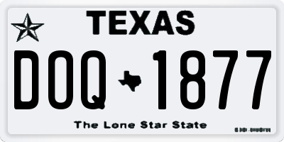 TX license plate DOQ1877