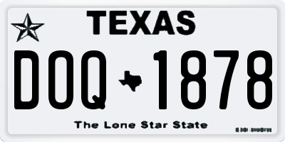TX license plate DOQ1878