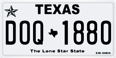 TX license plate DOQ1880